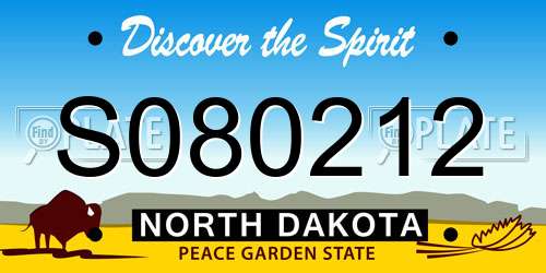 S080212 North Dakota License Plate