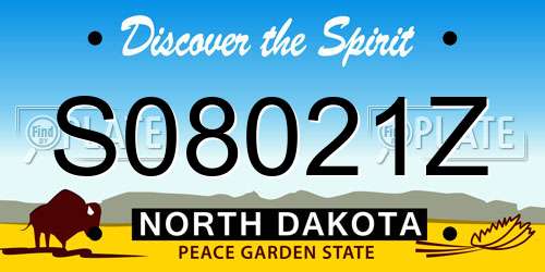 S08021Z North Dakota License Plate