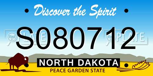 S080712 North Dakota License Plate