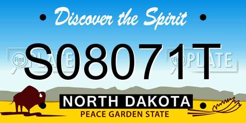 S08071T North Dakota License Plate