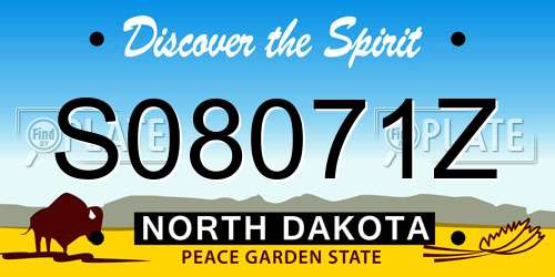 S08071Z North Dakota License Plate