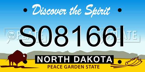S08166I North Dakota License Plate