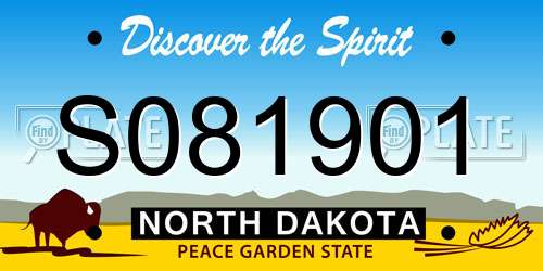 S081901 North Dakota License Plate