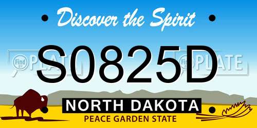 S0825D North Dakota License Plate