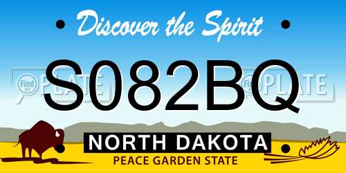 S082BQ North Dakota License Plate