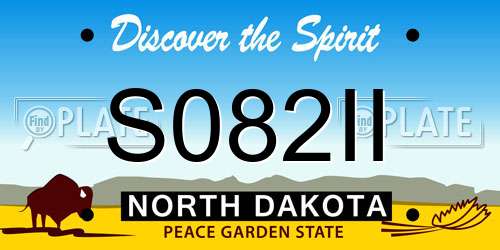 S082II North Dakota License Plate