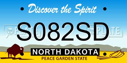 S082SD North Dakota License Plate