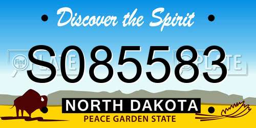 S085583 North Dakota License Plate