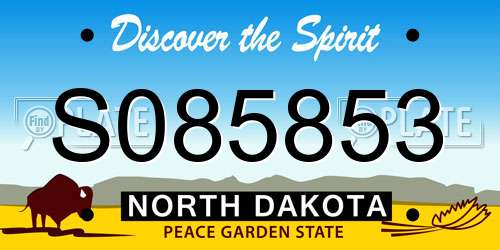 S085853 North Dakota License Plate