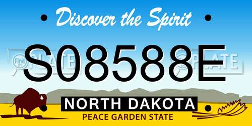 S08588E North Dakota License Plate