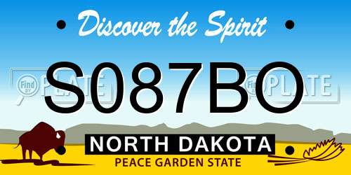 S087BO North Dakota License Plate