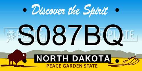 S087BQ North Dakota License Plate
