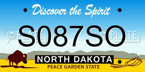 S087SO North Dakota License Plate