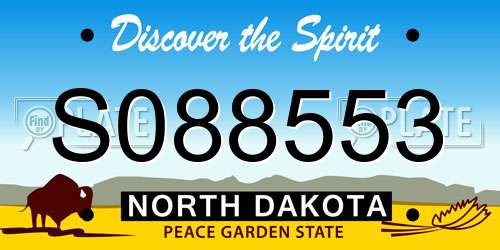 S088553 North Dakota License Plate