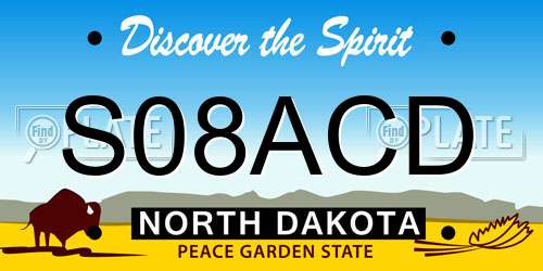 S08ACD North Dakota License Plate