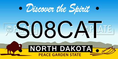 S08CAT North Dakota License Plate