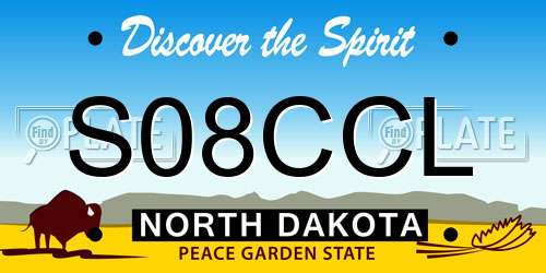 S08CCL North Dakota License Plate