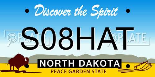 S08HAT North Dakota License Plate
