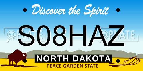 S08HAZ North Dakota License Plate