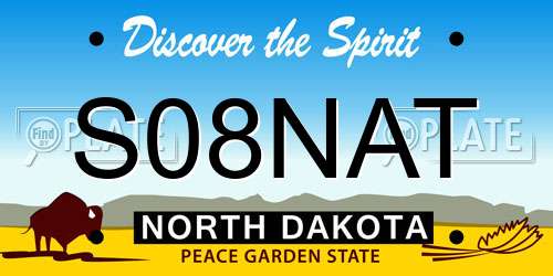 S08NAT North Dakota License Plate