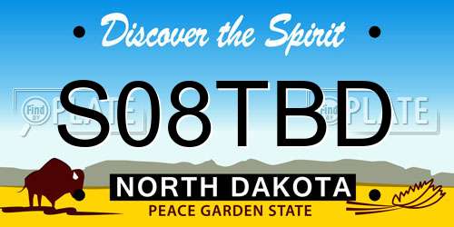S08TBD North Dakota License Plate