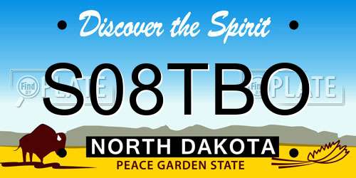 S08TBO North Dakota License Plate