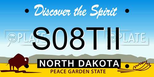 S08TII North Dakota License Plate