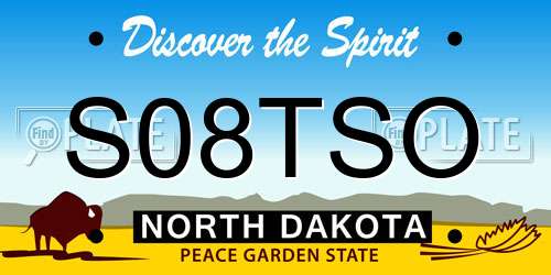 S08TSO North Dakota License Plate