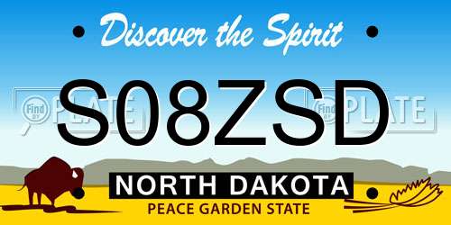 S08ZSD North Dakota License Plate