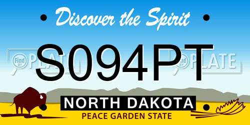 S094PT North Dakota License Plate