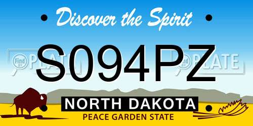 S094PZ North Dakota License Plate