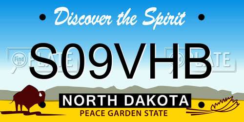 S09VHB North Dakota License Plate