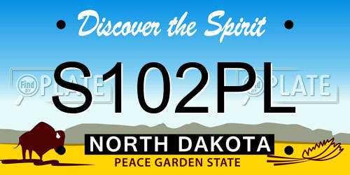 S102PL North Dakota License Plate