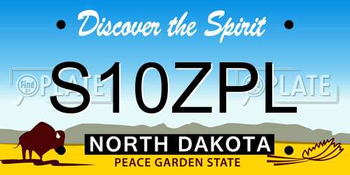 S10ZPL North Dakota License Plate
