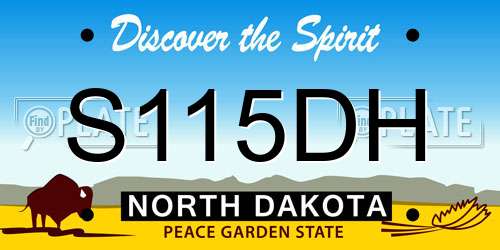 S115DH North Dakota License Plate