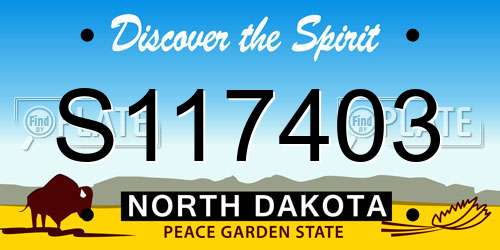 S117403 North Dakota License Plate