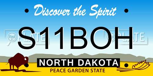 S11BOH North Dakota License Plate