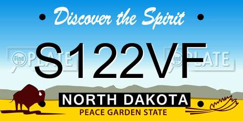 S122VF North Dakota License Plate
