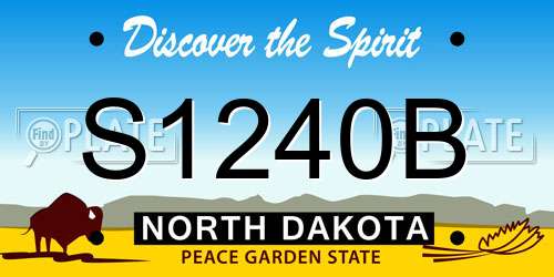 S1240B North Dakota License Plate