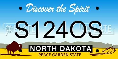 S124OS North Dakota License Plate