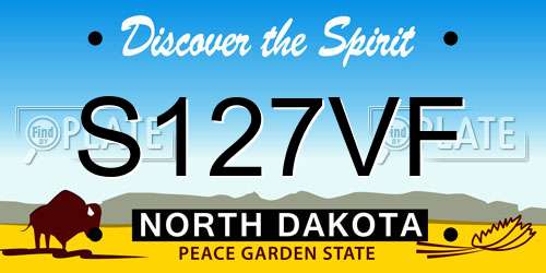 S127VF North Dakota License Plate