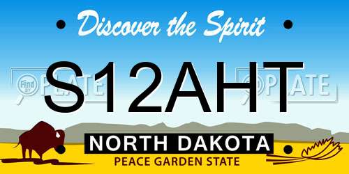 S12AHT North Dakota License Plate