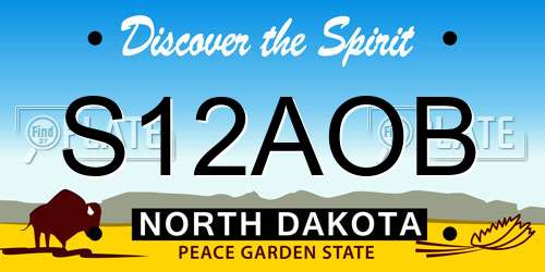 S12AOB North Dakota License Plate