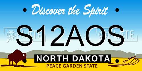 S12AOS North Dakota License Plate
