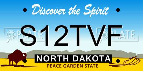 S12TVF North Dakota License Plate