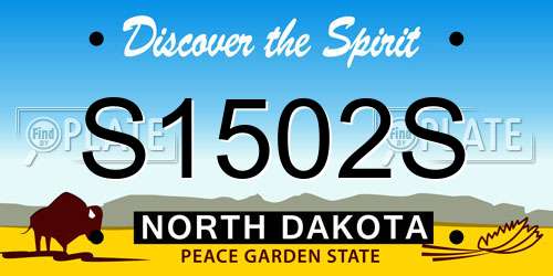 S1502S North Dakota License Plate