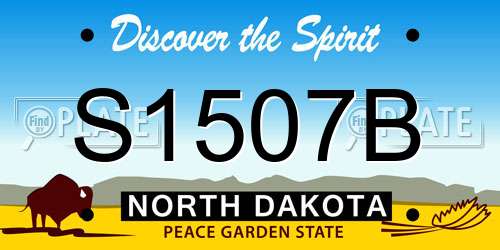 S1507B North Dakota License Plate