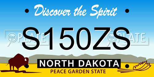 S150ZS North Dakota License Plate