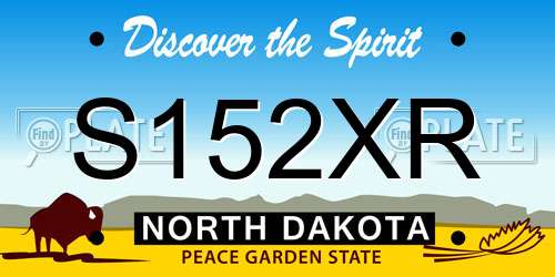 S152XR North Dakota License Plate