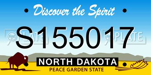 S155017 North Dakota License Plate